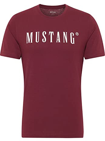 MUSTANG Herren T-Shirt Austin - Regular Fit S-3XL Weiss Schwarz Gün Beige Rot Grau Baumwolle