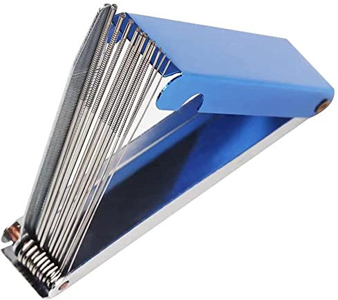 Stuurvnee SchweißDüSen-Reiniger, Vergaser-Reiniger und BrennerdüSen-Reiniger-Set (12 Drahtset eine Flachfeile), Blau
