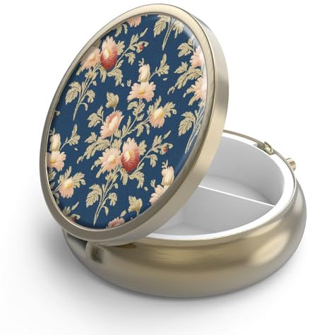 Pillendose Pillendose mit Spiegel Retro 3 Fächer Kleine Pillendose Bronze Kleine runde Pillendose oder Vitamine, Fischöl, Nahrungsergänzungsmittel, Pillenbehälter