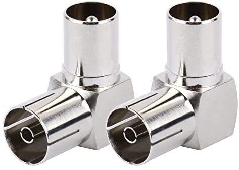 BAIRU Connecteur coaxial F femelle vers mâle à 90 degrés, adaptateur d'antenne TV à angle droit, câble coaxial à prise
