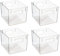 Amtido Clear Plastic Storage Bins for Fridge-Freezer, Cupboard, and Pantry Tidy - Kitchen Organiser for Food, Fruit, Vegetable, Cleaning Products & Household Items (4-Pack - Standard 19.2cm x 22cm)