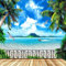 3D Plage Balcon Fenêtre Bord De Mer Paysage Papier Peint Impression Murale Sticker Déco Murale Murales Intérieures Murale Amovible | Grand Papier Peint Auto-Adhésif, 200 (largeur) x 150 (hauteur) cm