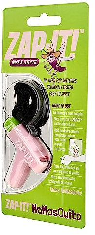 NoMasQuito (Zap-It!) - NoMasQuito (Zap-It!) Rosa & Grün, schnelle und wirksame Moskito-Bissen-Linderung, Gerät - 1 Stück