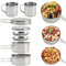 Nicoone Camping Kochgeschirr Set, 8-teilig, Edelstahl, Silber, M, für 3-4 Personen