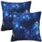 Galaxy Blue Space Kissenbezüge 45,7 x 45,7 cm dekorative Couch-Stern-Kissenbezüge Sets von 2 quadratischen Wurfkissen Heimdekoration für Wohnzimmer Schlafzimmer Bett Kissen Outdoor