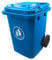 EXPRESS WHEELIE BINS - Outdoor Wheelie Bin for Household Waste Recycle Trash and Rubbish 80L Litre Small Council Size Blue with Rubber Wheels