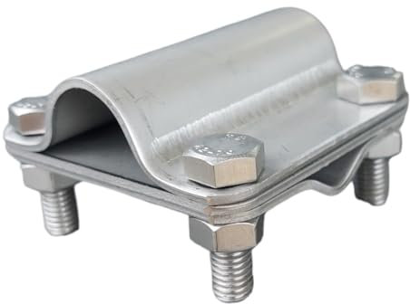 Anschlussklemme Blitzschutz Tiefenerder Ø 20 mm Edelstahl Aufnahme Flacheisen oder 7-10mm Rundleitung