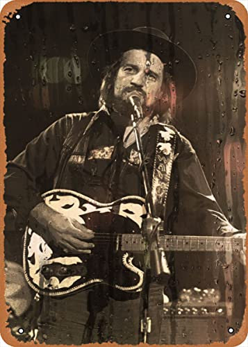 Country Music Waylon Jennings Metall-Blechschild, Poster, Vintage-Kunst, Wanddekoration, 30,5 x 20,3 cm