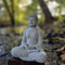 FABRIQ Buddha Figur aus Stein, für draußen, Buddha Feng Shui, Buddha deko, Zen Garten, grau, wetterfest, massiv, 30cm, 7kg