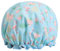 SECALIFE Duschhaube für Damen, Satin, Haarhaube, elastisches Band, wasserdichte Badekappen, wiederverwendbar, Badekappe, wasserdichte Duschhaube (Blauer Flamingo)