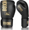Boxhandschuhe für Damen und Herren, Boxing Training Gloves,geeignet für Boxen, Kickboxen, gemischte Kampfsportarten, Thai, MMA, Kampftraining (Schwarzes Gold, 16oz)