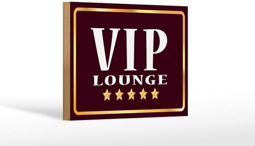 FEMER Holzschild Hinweis 18x12cm VIP Lounge 5 Sterne