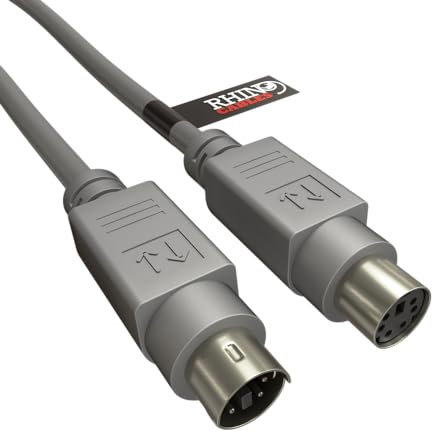rhinocables PS2 PS/2 Keyboard or Mouse Extension Cable, Male to Female Extender Cord suitable for Most Hard-Wired keyboards/Mice with PC Computer Laptop (2m)