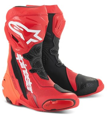 Alpinestars Supertech R Vented Bright Red Red Fluo Sport Motorrad Stiefel, 45 EU
