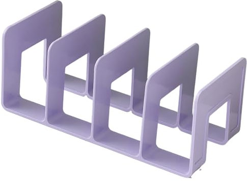 Purzen Desktop Bücherregal, Tabletop Bücherregale Schreibtisch Veranstalter Und Lagerung Rack für CDs/Magazin/Bücher,Lila