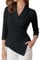 Womens Blouse Casual Long Sleeve V Neck Shirts Tops Pleated Basic Tunic T Shirts Elegant Vintage S Black