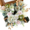 Floweroyal Poinsettia Fleurs de Noël artificielles en soie avec tiges pour bouquets de mariage, centres de table, décorations de Noël (or, argent et vert clair)