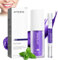 Purple Teeth Whitening ToothPasta Viola Dentifricio Bianco Denti Purple ToothPasta sbiancante denti dentifricio Viola Pulito Whiteful, Siero di correzione del colore con penna sbiancante
