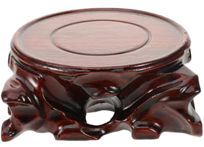 iplusmile Wooden Display Stand for Teapots and Ornaments 10cm Diameter Solid Wood Base Round Pedestal for Home Decor and Bonsai Display