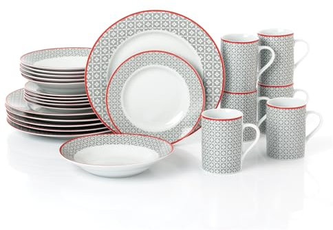 Waterside - 24pc Graphite Grey Dinner Set