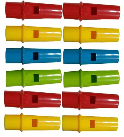 BESTonZON 25pcs Diy Music Instrument Toys Flute Whistles for Boys and Girls Pan Flutes Abs Material Colorful Educational Toys Random Color