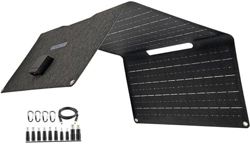 VAUCOSUN Panneau solaire ES36, chargeur solaire portable pliable de 36 W, étanche IPX4, avec sorties QC3.0 USB et DC, charge rapide, pour petite banque d'alimentation d'urgence, voyage, camping,