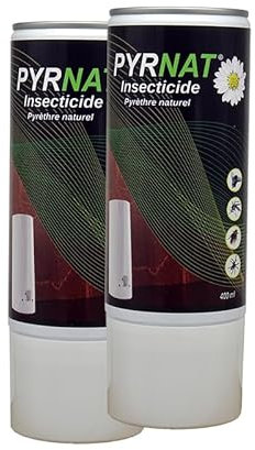 Insecticide à Base de Pyrèthre Naturel en Aérosol, 2x400ml Anti-mouches, Moustiques, Punaise de Lit Efficace contre volants et rampants. (2)