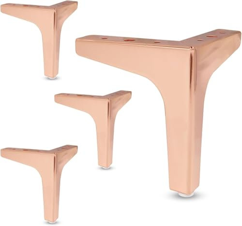 VUIKLCty Pieds de Meubles en métal, Pieds de Support de canapé triangulaires, Pieds de Remplacement DIY for Armoire, canapé, Chaise, Table de Chevet(Rose Gold)