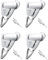 AntDau71® - Lot de 4 sèche-cheveux muraux 1300 W pour hôtel, B&B, salle de sport - Phon professionnel avec support mural, sécurité IP21, prise rasoirs intégrée, blanc - CW512-4
