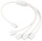 ARGB Splitter Cable, 1 to 4 Female to Female 5V 3 Pin RGB Splitter Extension Cable ARGB LED Sync Cable for Computer Case CPU Cooler and 5V ARGB Fan (White)
