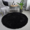 AIMECO Schlafzimmer Bereich Teppich, (Durchmesser 120cm) Nachttisch Shag,Flauschigen Teppich, Wohnzimmer, Kinderzimmer, Mädchen Schlafzimmer, schwarz