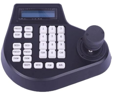 3D PTZ Keyboard Controller with LCD Display, RS485/USB Joystick for CCTV/IP Camera Pan Tilt Zoom Control, Compatible with Pelco-D/P Protocol