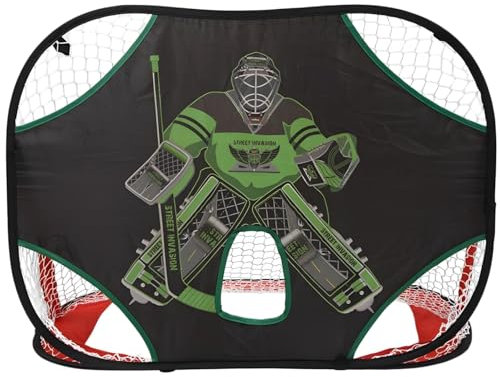 Oxford Fabric Ice Hockey Shooting Target, 35.4 X 23.6 X 23.6 Inch, Goal Net with Goalie Graphic, Youth & Adult Training