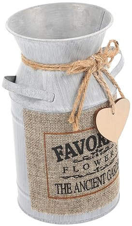 HEMOTON Retro-Blumeneimer Aus Blech Blecheimer Blumentopf Verzinkte Vase Blumenbeet-Dekoration Für Den Innenbereich Französische Landhaus-Dekoration