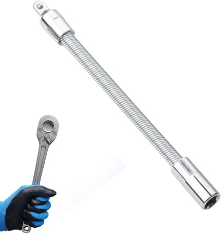 Whispern Cloud 1/4 Flexible Extension Bar Carbon Steel Universal Joint | 1/4 Inch Drive Bendable Universal Joint Extension Bar, Corrosion-Resistant Carbon Steel for Auto Repair