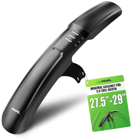 RBRL Fahrrad Schutzblech vorne – MTB Schutzblech kompatibel mit 27,5/29 Zoll Reifen bis 3,0″ – robuster Spritzschutz gegen Matsch Mudguard, Schlamm & Wasser, einfache Befestigung(vordere)