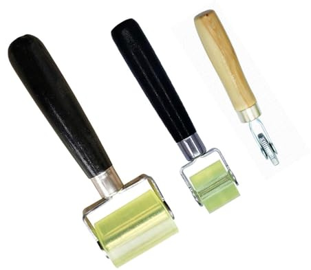 Lot de 3 rouleaux de pressage professionnels en silicone, outil de pression en silicone, rouleau de papier peint de 30 mm et 50 mm, rouleau de pression en caoutchouc pour colle de bords et pour le