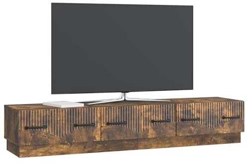 vidaXL TV-Schränk Geräucherte Eiche 147 x 34,5 x 27 cm Holzwerkstoff, Moderner Wohnraum, rechteckiges Design, viel Stauraum, schicke Mediamöbel, Platz für Deine Technik