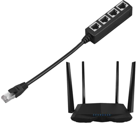 Network Port Splitter – Ethernet-Erweiterungsadapter für Computer Internet Kabel | 20 cm Passiver Stecker weiblich Anschluss mit einfachem Plug Design, Wired Connection Tool für Office Dormitory