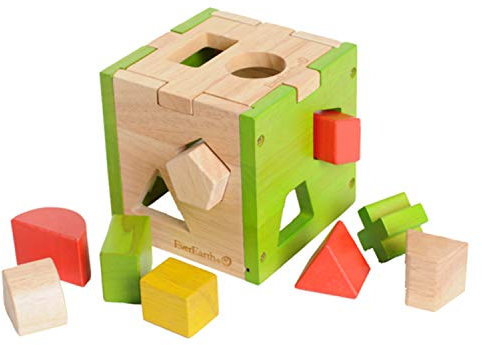 EverEarth Sortierwürfel aus nachhaltigem Holz – Motorikspielzeug mit bunten Steckformen – Umweltfreundliches Lernspiel für Kinder – EE32582