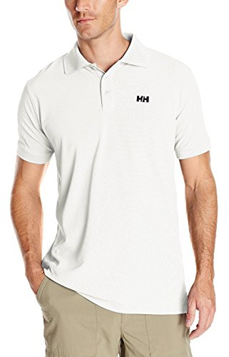 Helly Hansen Men's Riftline Quick Dry Short Sleeve Polo, 002 White, Medium