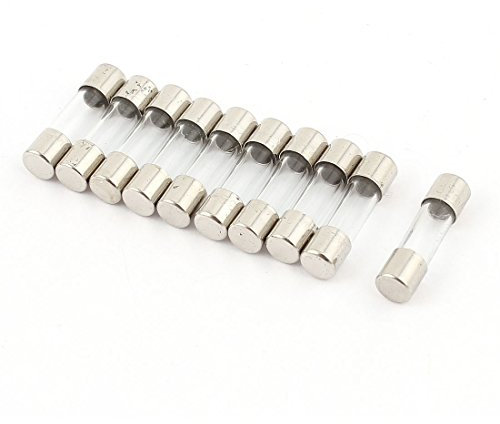 sourcing map 10 Pcs Rapide Rapide Fusion Verre Fusible 5x20mm 250V 63mA 0.063A