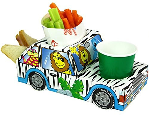 MustBeBonkers x8 Jungle Animal Safari Lion Jeep - Party Meal Food Trays - Lunch Box Plate Tray