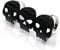 Alchemy Parts Motorbike Exhaust Heat Shield - Skull Design with Adjustable Clamps | Compatible with Harley Davidson Sportster Dyna Softail Custom Chopper Downpipes | Headers (Black)