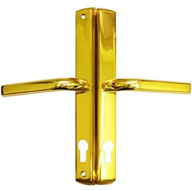 Gardinia Upvc Door Handle 240mm Screw Centres with Springs 278mm Long 92pz Gold