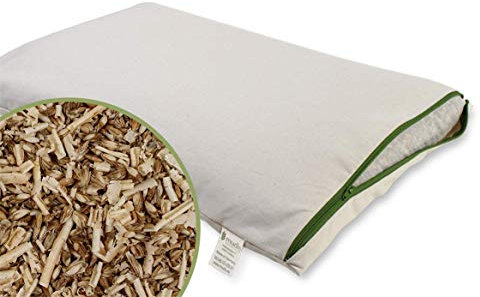 mudis Bio Zirben-Dinkelspelzkissen 40x60,Das Original Schlafkissen-Zweitkissen,stützend und Atmungsaktiv,Füllung in extra Bio Baumwoll Innennetz,