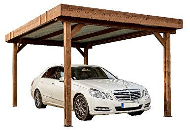 Carport 17,54 m2 bois naturel thn 3550