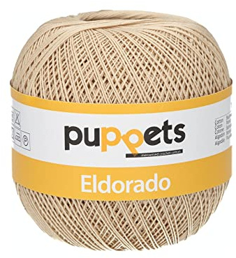 Puppets Eldorado Stärke 10 4576010-07502 hellbraun Häkelgarn, 100% Baumwolle