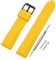 VINBAND Bracelet Montre Quick Release Remplacer Silicone Bracelet Montre - 18mm, 20mm, 22mm, 24mm Caoutchouc Montre Bracelet avec Acier Inoxydable Boucle (18mm, Yellow)