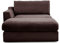 CAVADORE Sofa-Modul Fiona Longchair mit Armteil links / XXL-Recamiere passend zur Couchgarnitur Fiona / 139 x 90 x 199/Webstoff dunkelbraun